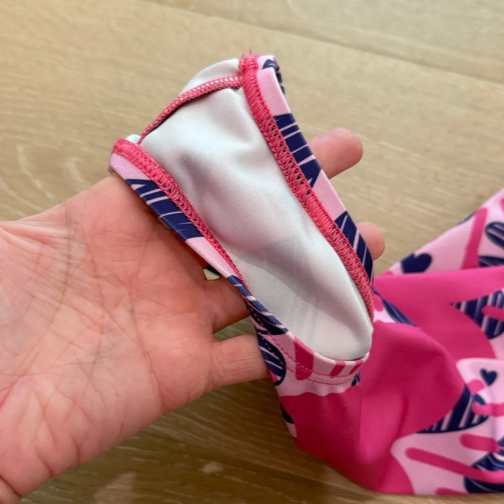 GK Pink and Blue Kids XS (4-5) Heart Leotard
